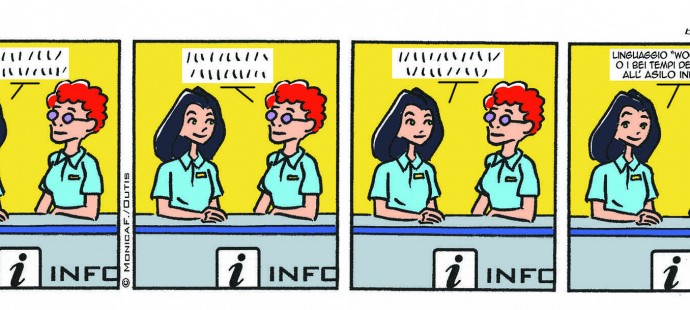 Xtina comic strip language