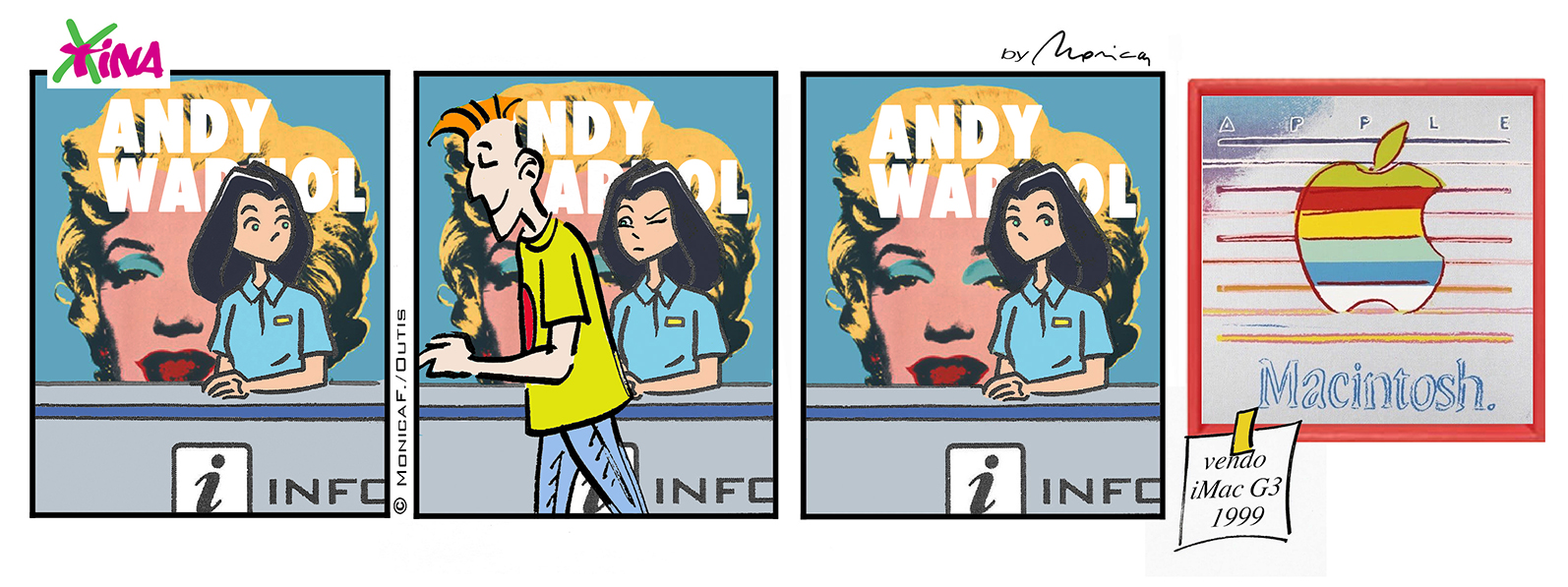 Xtina comic strip Andy Warhol & Apple