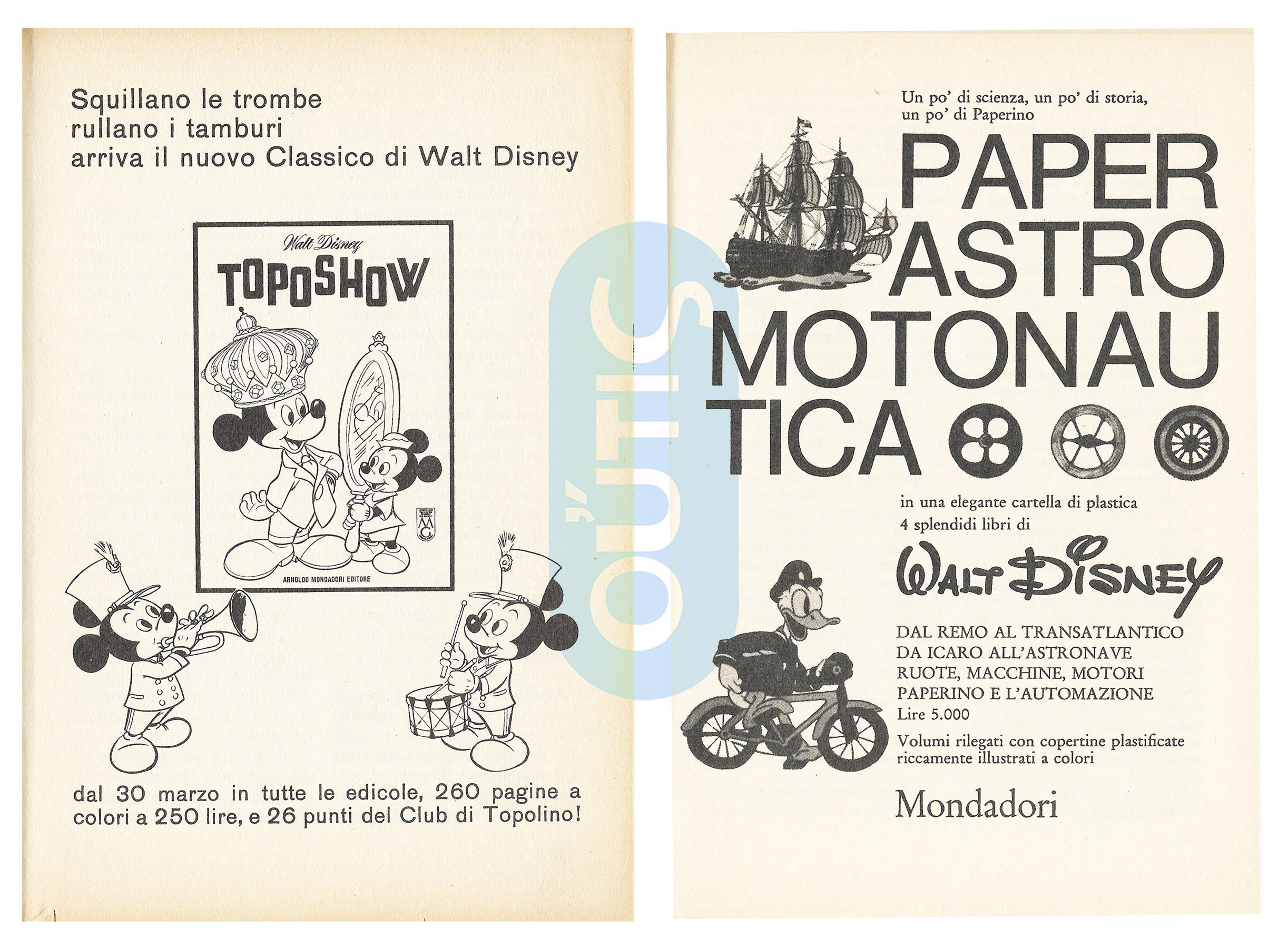 Pubblicità Vintage Disney-Mondadori 1966