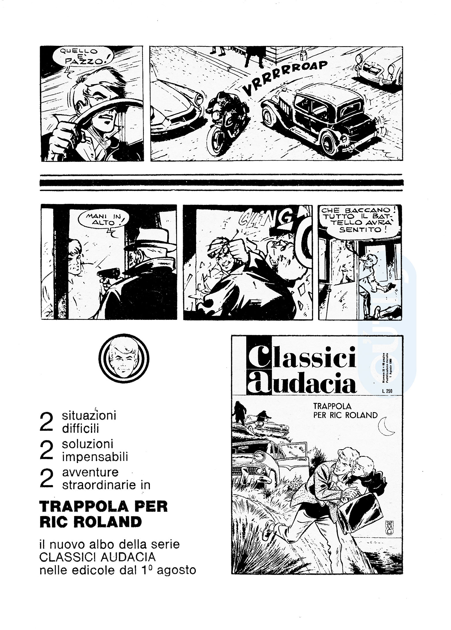 Pubblicità Vintage 1966: Classici Audacia – Ric Roland